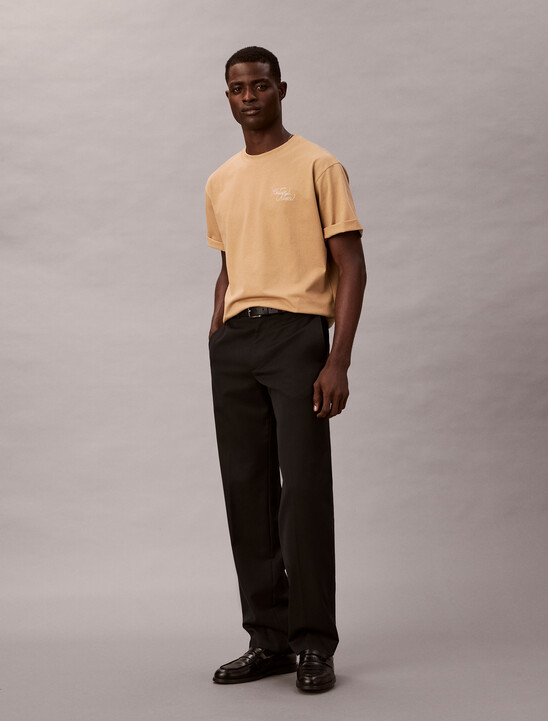 Two Tone Logo Embroidery Oversized Tee