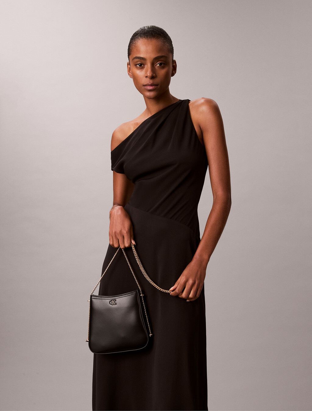 Monogram Chain Saddle Bag, BLACK / ANTIQUE LIGHT GOLD, hi-res