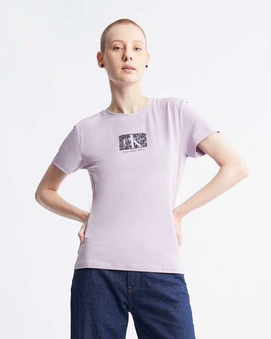 Monogram 四方印花有機棉修身 T 裇