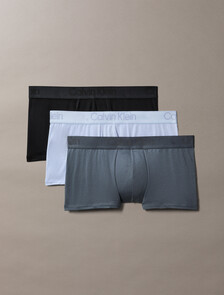 CK Black 低腰平口內褲 3 件組, Black/Turbulence/Casual Blue, hi-res