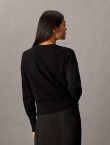 Cashmere Crewneck Sweater, Black, hi-res