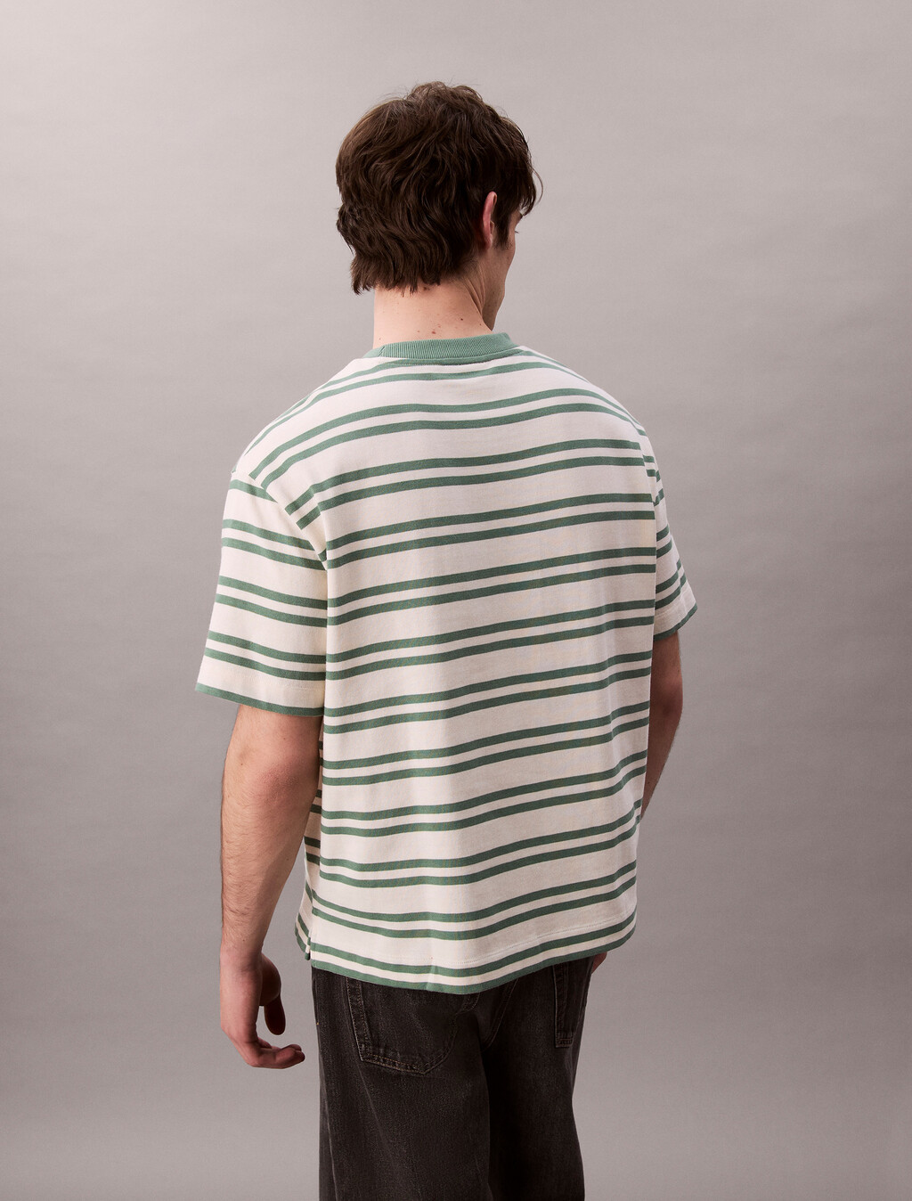 Stripe Jersey Relaxed Tee, Tofu, hi-res