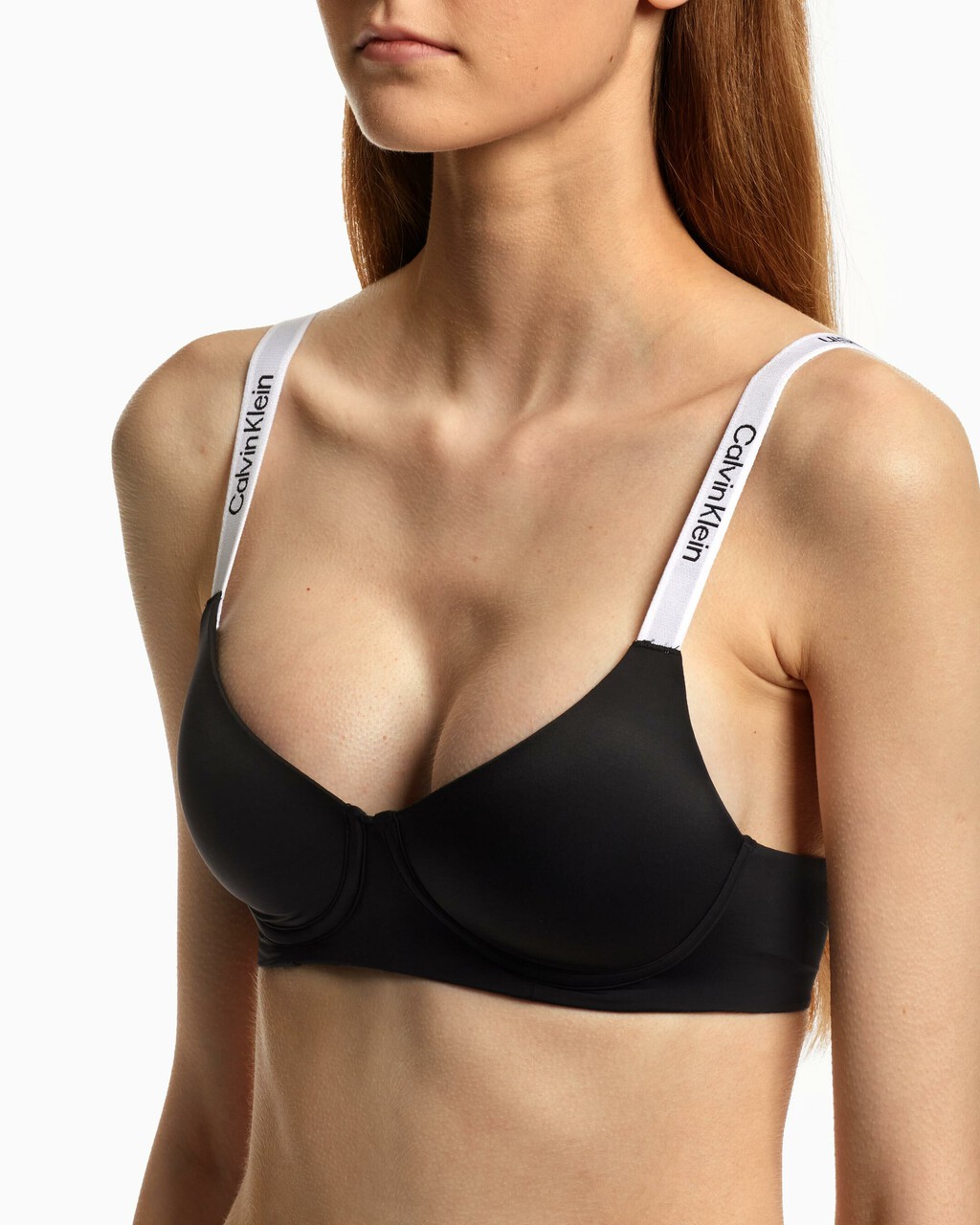 Tailored Logo Lightly Lined Wirefree Bra, Black, hi-res
