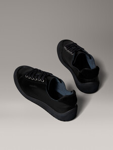 Smooth Leather Hybrid Trainers, Triple Black, hi-res