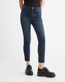 ULTIMATE STRETCH 高腰緊身及踝牛仔褲, Blue Black Rwh, hi-res