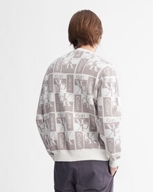 Monogram 標誌圖案毛衣, Ivory, hi-res
