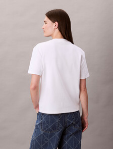 Premium Cotton Mock Neck Tee, Brilliant White, hi-res