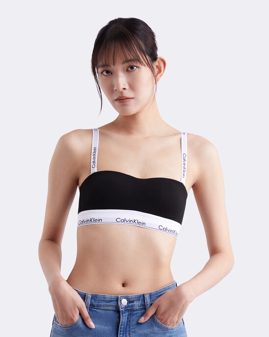Buy Calvin Klein women padded wireless brand logo sports bra grey white  combo Online
