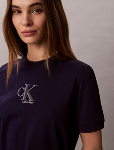 涼感束腰 T 恤連身裙, Evening Blue, hi-res