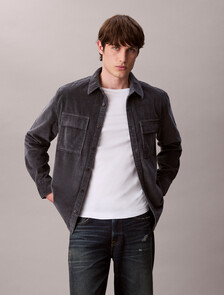 Corduroy Relaxed Button-Down Shirt, Harlem Night Blue, hi-res