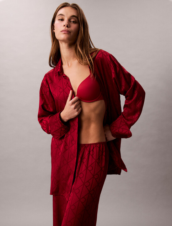 Satin Sheen Print Pyjama Pants