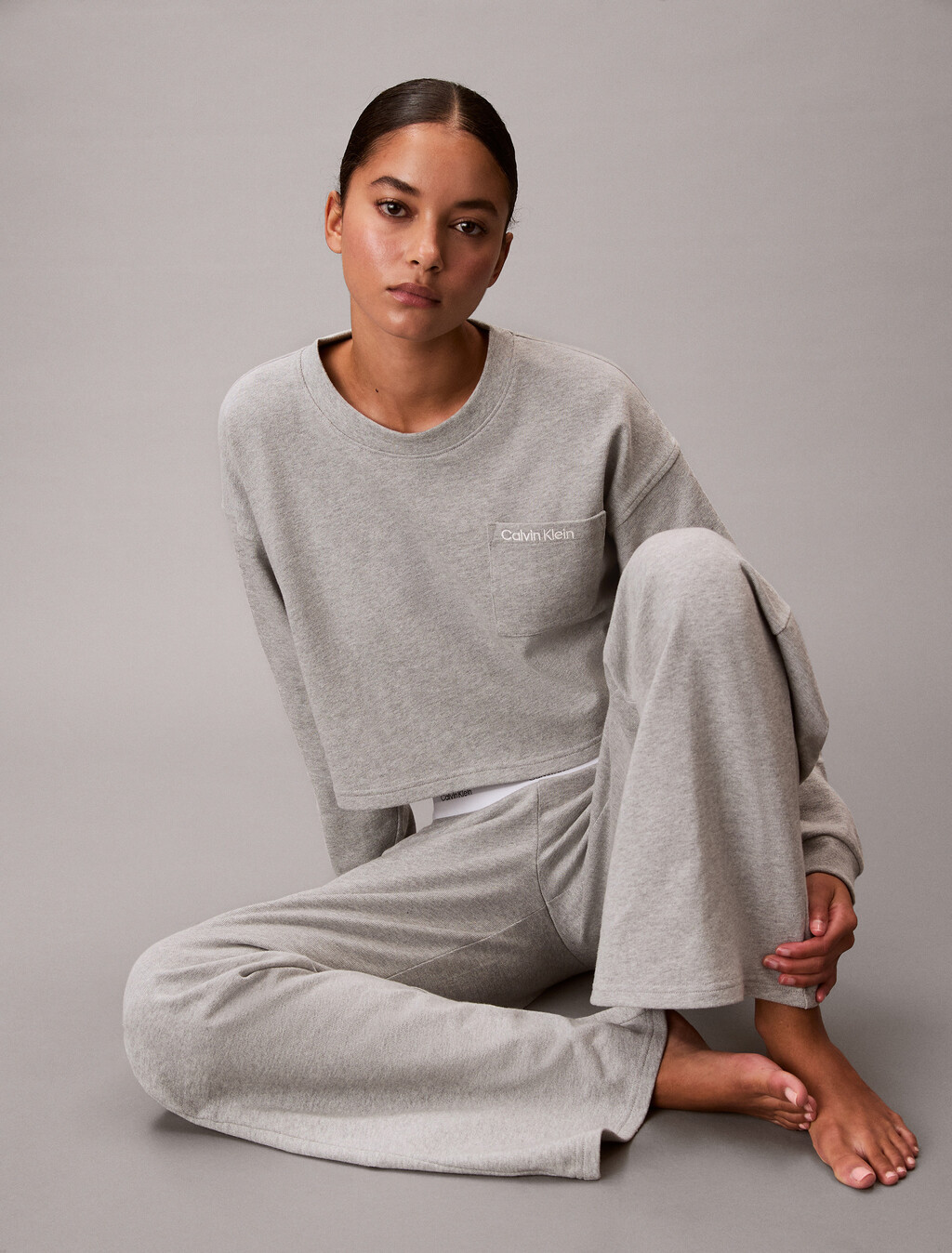 Logo Cotton Jersey Pyjama Pants, B10 Grey Heather, hi-res