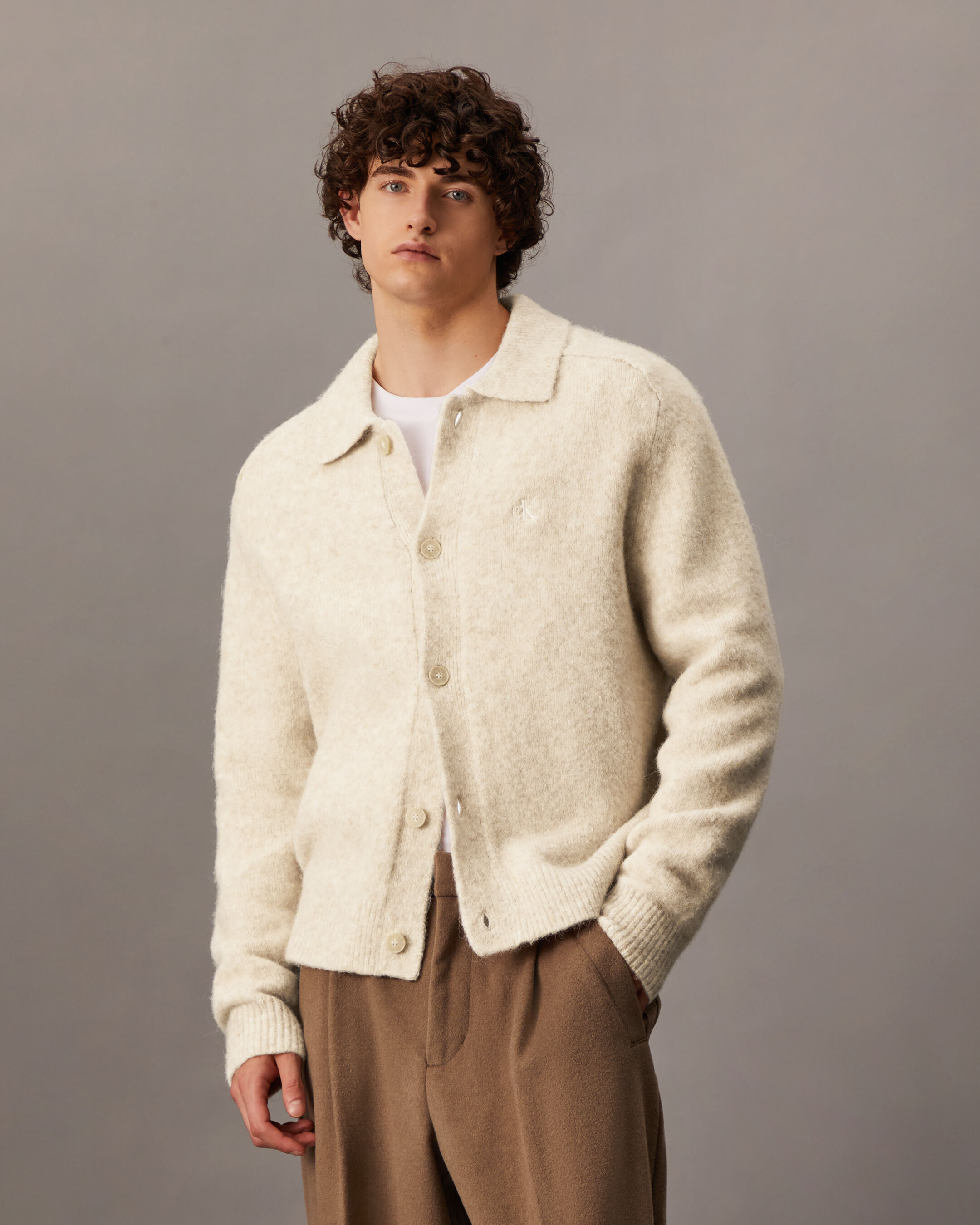 Calvin klein button front cardigan discount