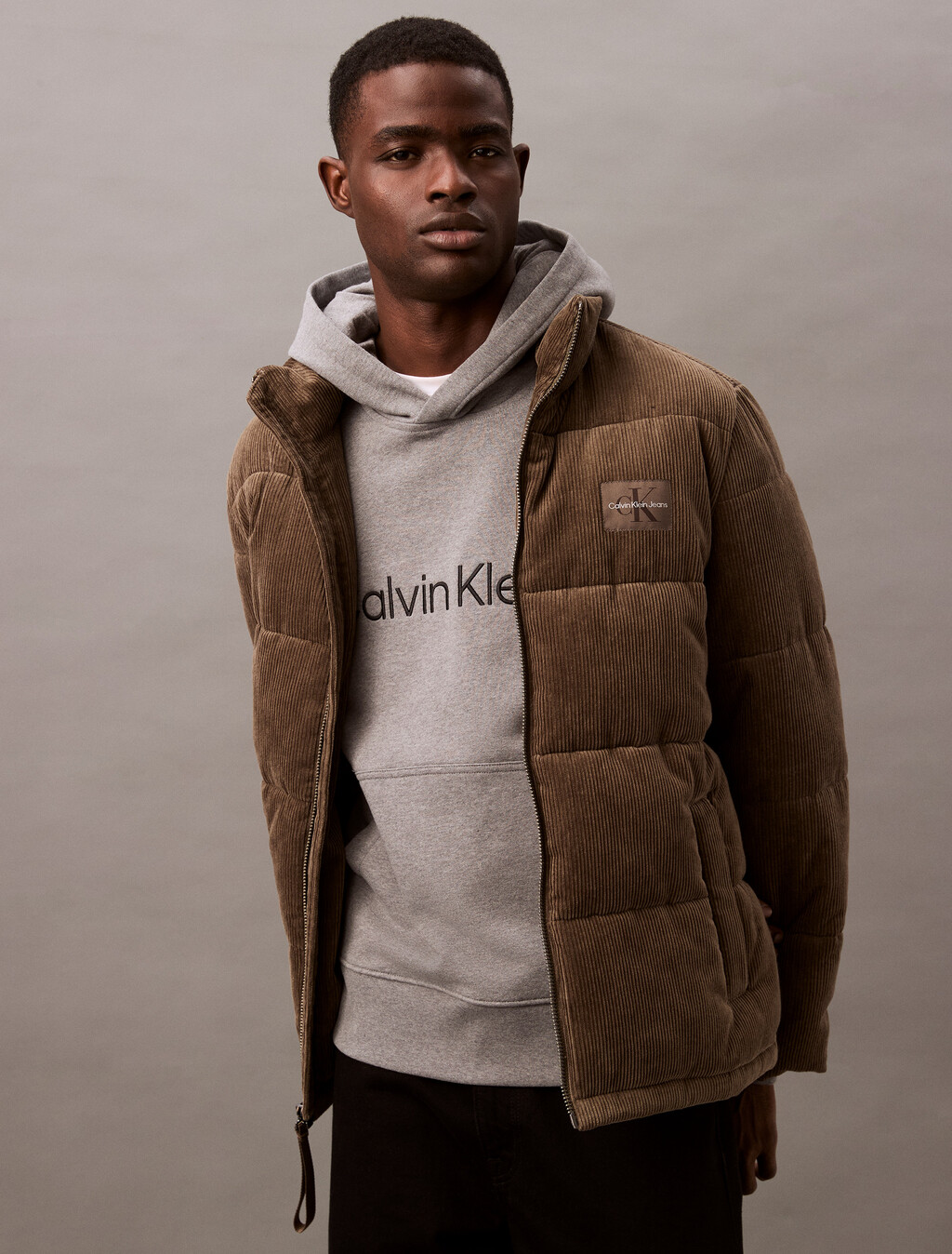 Hero Logo Terry Hoodie, Medium Grey Heather, hi-res