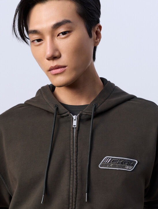 Jung Kook for Calvin Klein 毛圈寬鬆拉鏈連帽衛衣