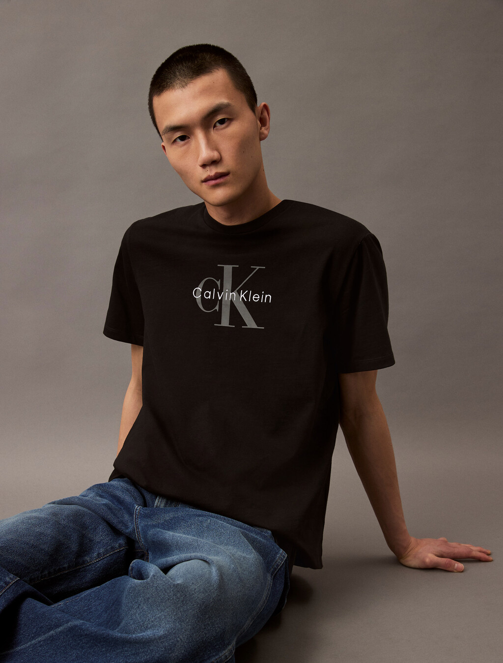 Monogram 標誌 T 恤, Black, hi-res