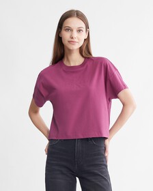 Modern Function Embossed Motion Logo Tee, Amaranth, hi-res
