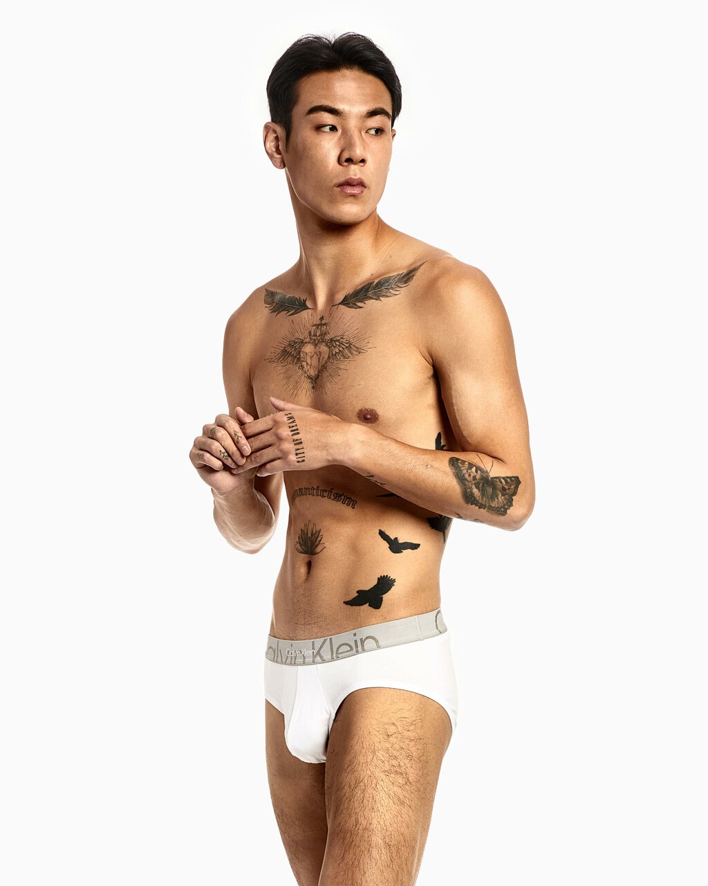 EMBOSSED ICON COTTON HIPSTER BRIEFS, Classic White, hi-res