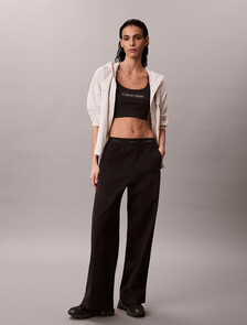 Logo Waistband Relaxed Pants, Black, hi-res