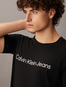Institutional Logo Slim Short Sleeve Tee, Ck Black, hi-res