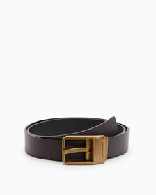 Classic Faceted Buckle Reversible Belt 3.5Cm, BITTER BRWN/BLK, hi-res