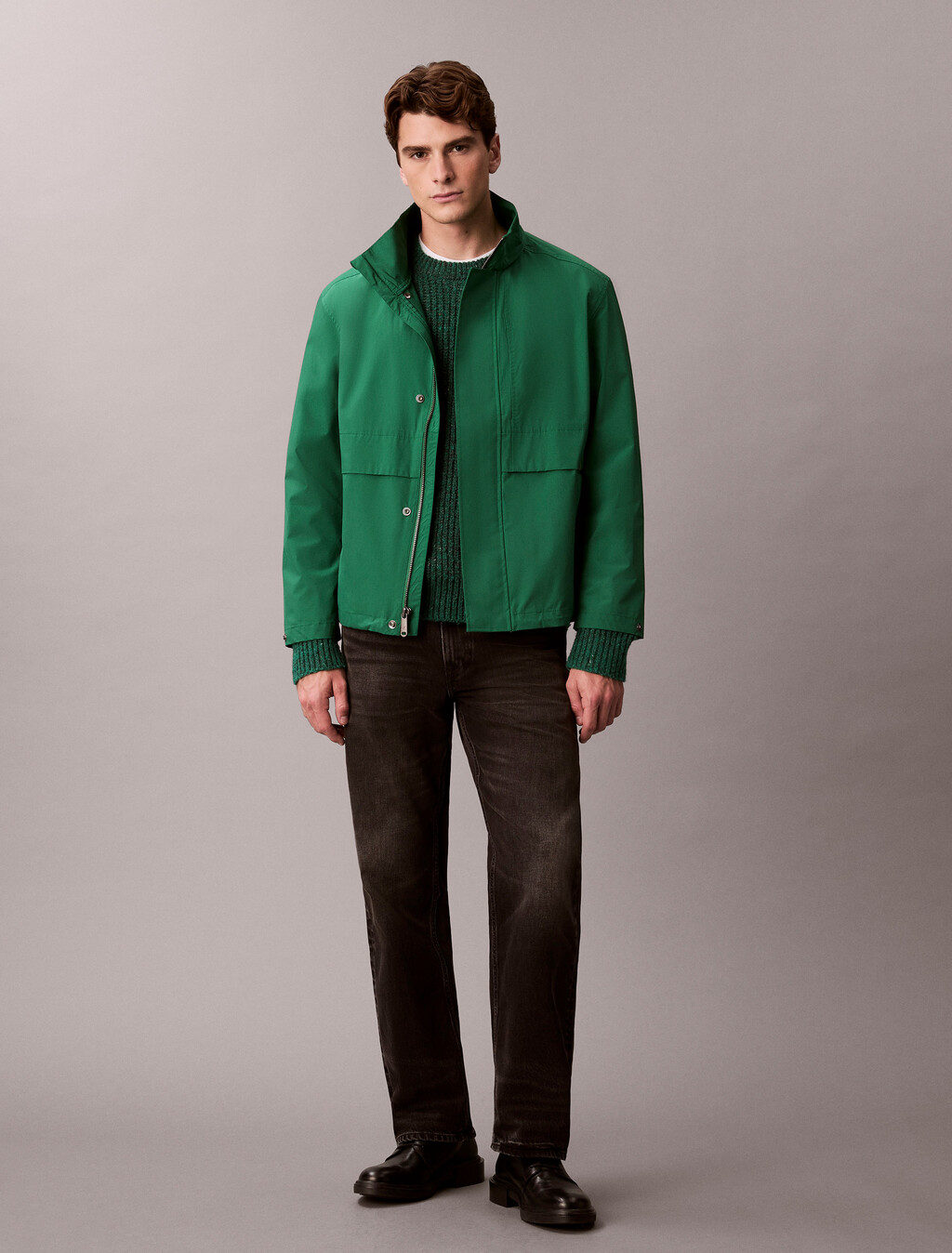 Lightweight Relaxed Short Parka, Verdant Green, hi-res