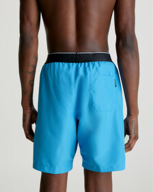 CK Monogram Long Swim Shorts, Blue Crush, hi-res