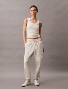 Relaxed Cargo Joggers, Tofu, hi-res
