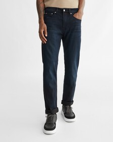 SUSTAINABLE LYOCELL MODERN TAPER JEANS, Blue Black, hi-res