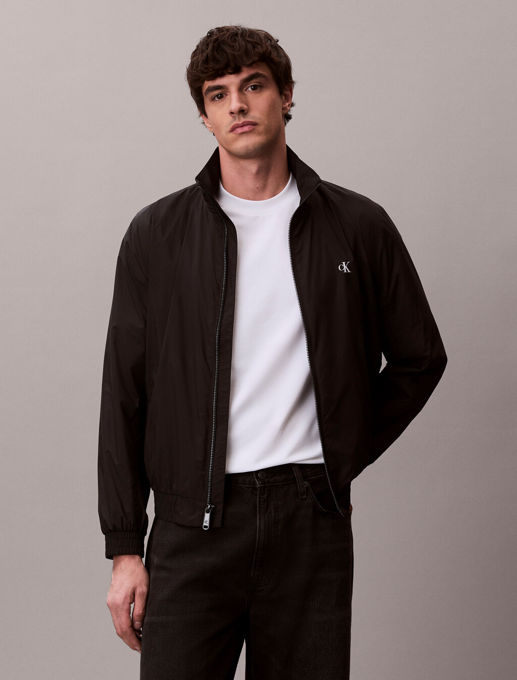 Technical Zip-Up Jacket, Black, hi-res
