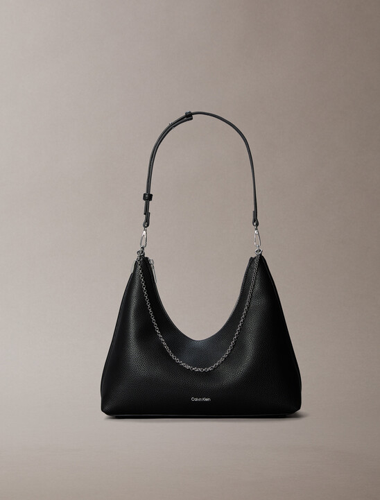 Pebbled Jewellery Chain Hobo Bag