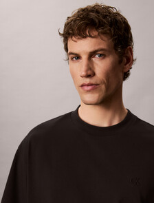 Cooling Relaxed Back Monogram Tee, Black, hi-res