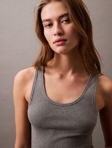 Cotton Contour Rib Tank, Heroic Grey Heather, hi-res
