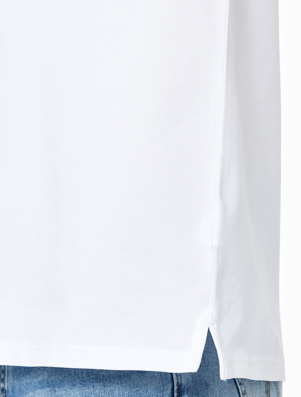 CK Logo Badge 修身 Polo 衫, Bright White, hi-res