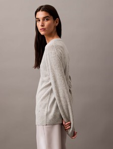 Cashmere V-Neck Sweater, B10 Grey Heather, hi-res