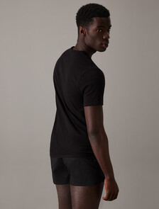 Icon Cotton Stretch Crew Neck T-Shirts 2 Pack, Black/Black, hi-res