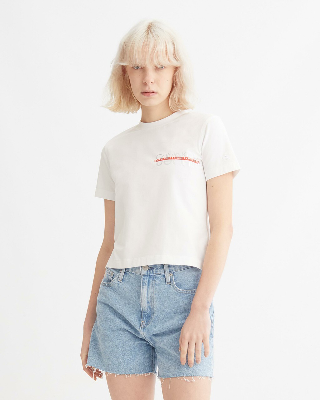 WINTER WHITES 圖案標誌 T 裇, Bright White, hi-res