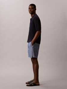 Cotton Chambray Drawstring Shorts, Blue Descent, hi-res