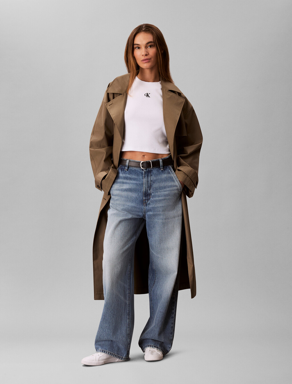 羅紋緊身短版 T 恤, Brilliant White, hi-res