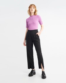 Logo Waistband Twill Straight Pants, Ck Black, hi-res