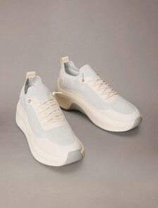 網眼厚底襪套跑步鞋, Vaporous White/Light Cashew, hi-res