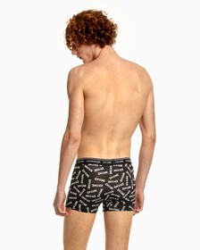 CK One Cotton 低腰貼身四角褲（2 件組）, Black Inked Logo Print Black, hi-res