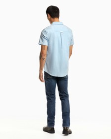 COTTON HEMP SUMMER SHIRT, Chambray Blue, hi-res