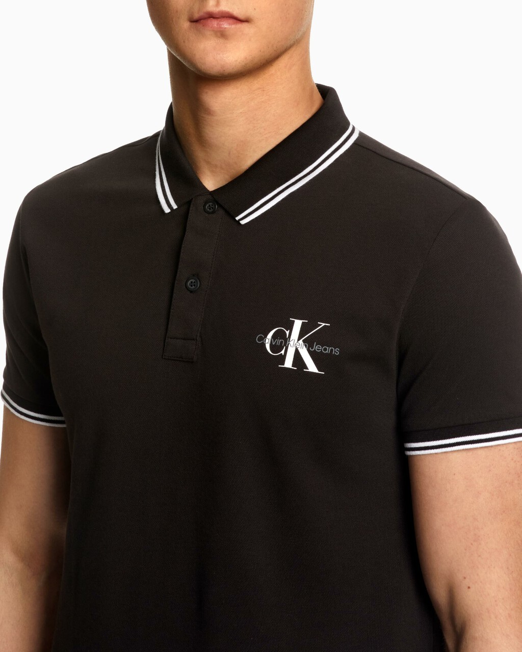 CORE 飾邊修身 POLO 裇, Ck Black, hi-res