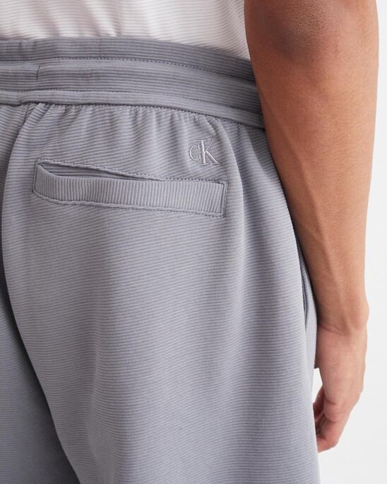 PREMIUM ESSENTIALS MONOLOGO OTTOMAN RIB-KNIT SHORTS