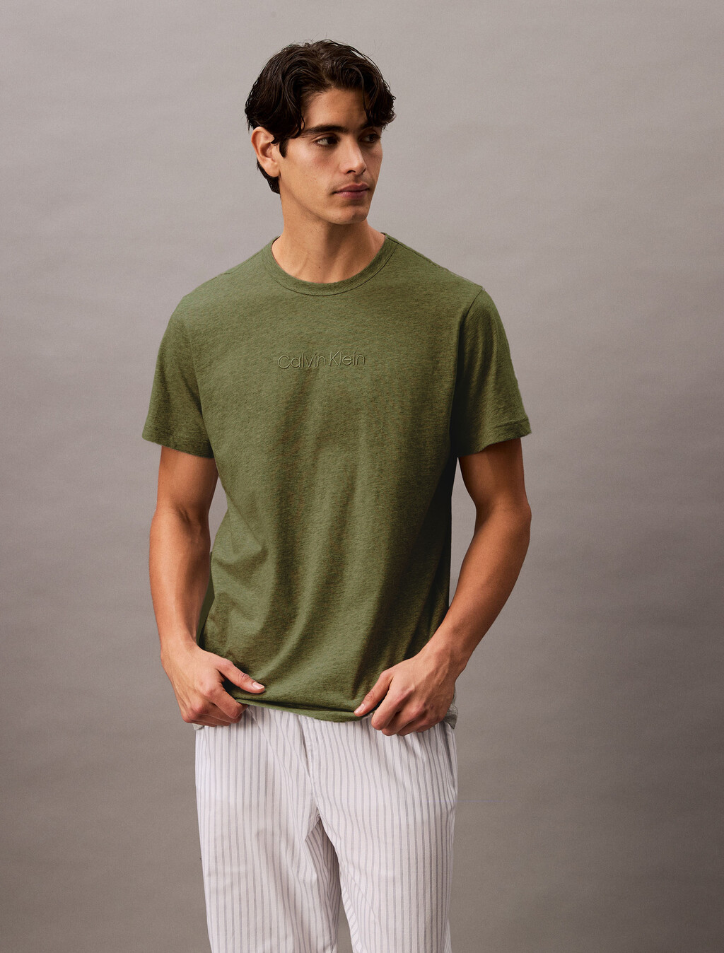 100% Cotton Crewneck Sleep T-Shirt, Gray Labyrinth, hi-res