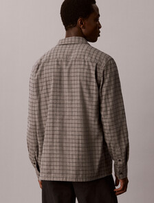 Check Flannel Button-Down Shirt, Charcoal Heather, hi-res