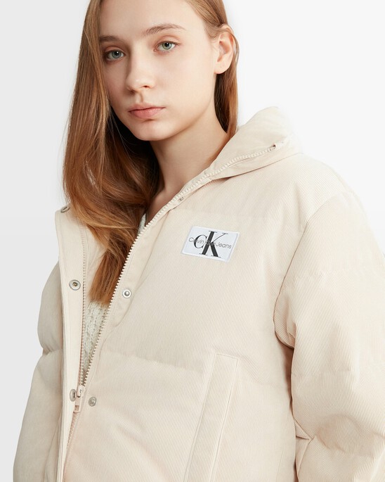 Corduroy Cropped Puffer Jacket