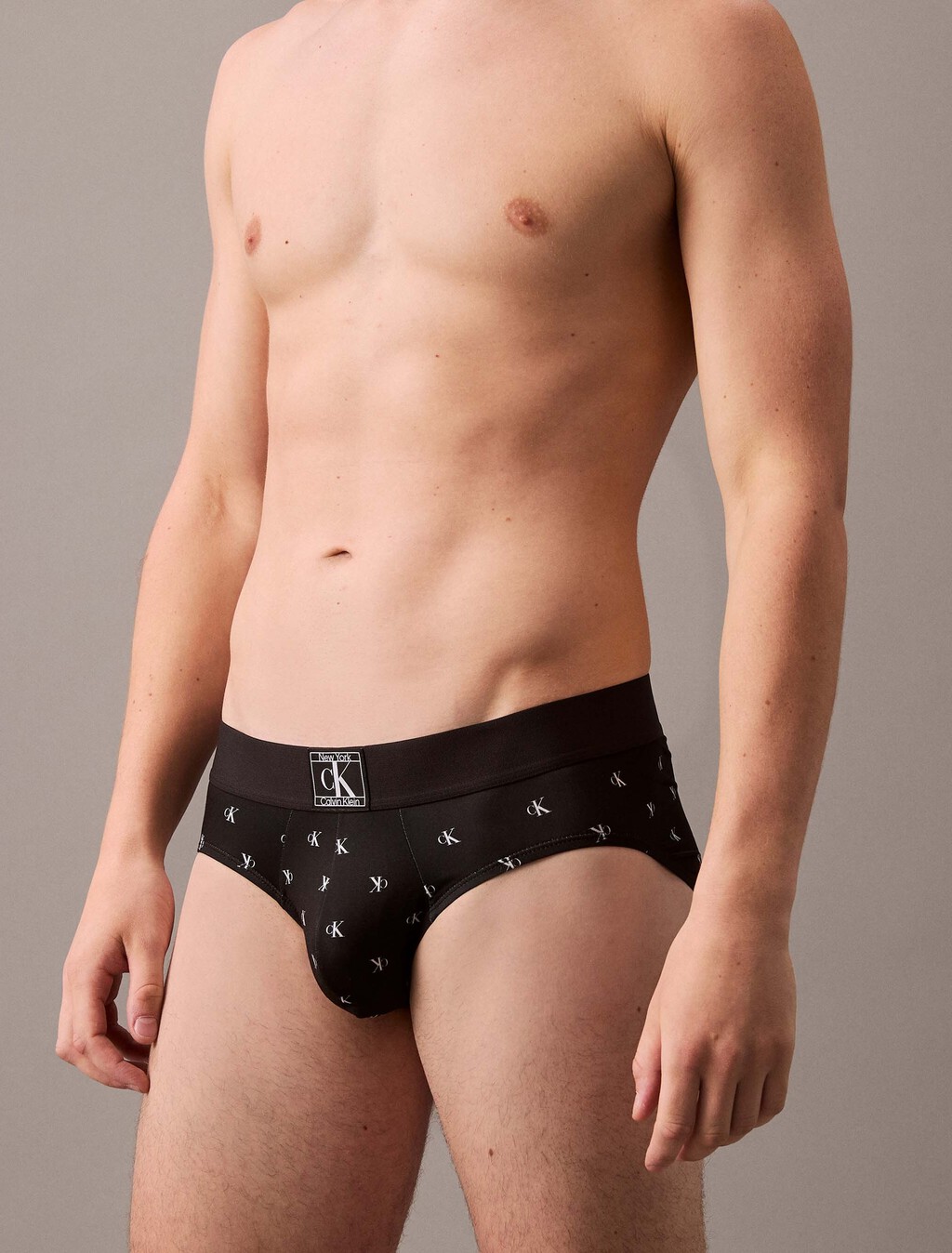 CK Established Hip Brief, DIAMOND LOGO_BLACK, hi-res
