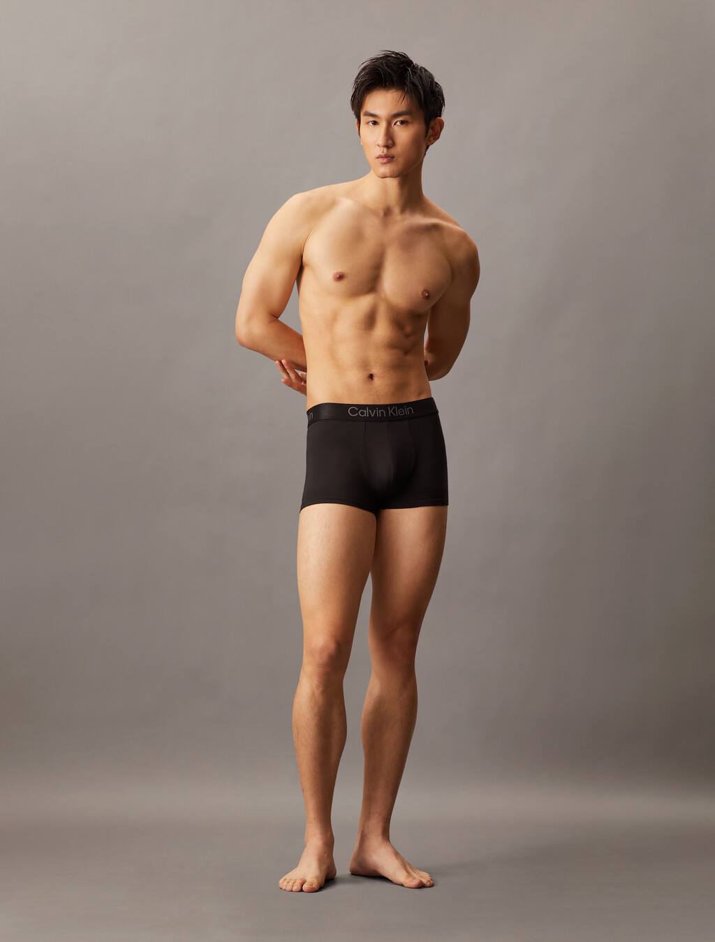 CK Pro Fit 超細纖維低腰平口內褲, Black, hi-res